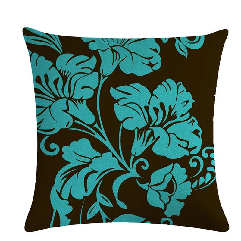 Черный цветочный узор подушки бросок наволочки 45*45 см сиденье подушки спальня для дома или офиса, декоративные - Цвет: style 1