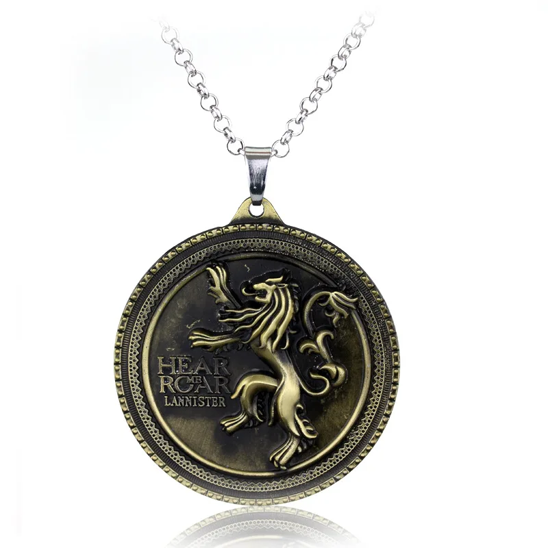 Weight 40g Game of Thrones Stark Family Goshawk Head Badge Wolf Chain Necklace Pendant Men Women Jewelry