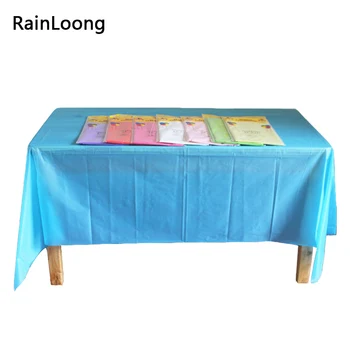 

Reusable Plastic Pure Color Table Cloth Table Cover Tablecloth Solid Color Waterproof For Party And Home Decoration 137*183cm
