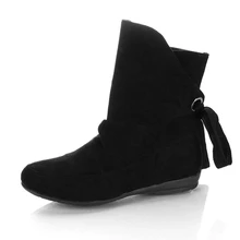 Ho Heave/женские ботинки модные женские зимние ботинки с круглым носком Удобная с квадратным каблуком обувь из флока женские зимние сапоги до середины икры