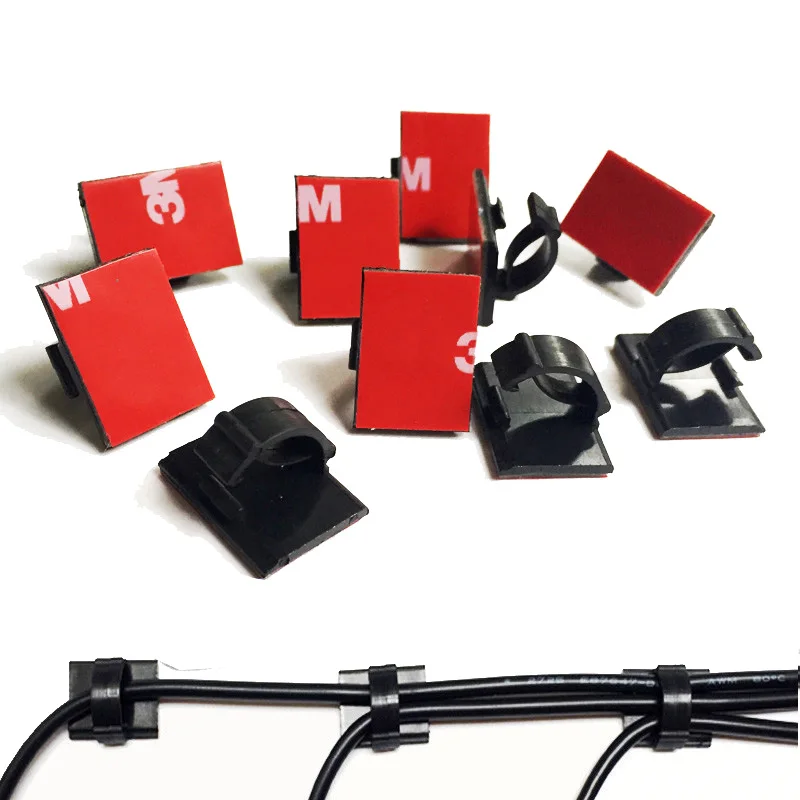 

Free HK Post 20pcs/Lot 3m Adhesive PE Foam Car Cable Clips Camera USB Charger Wire Drop Holder Sticker For Cable Line Finishing