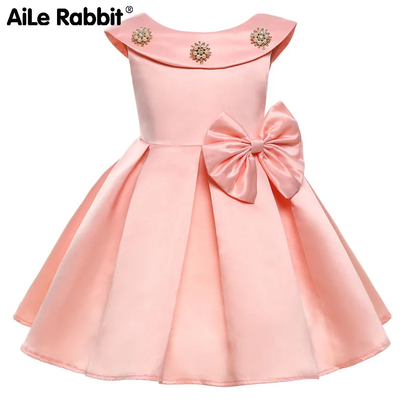 

AiLe Rabbit in Europe and the children's wear cute princess dress bow girl's bitter fleabane bitter fleabane kids dress