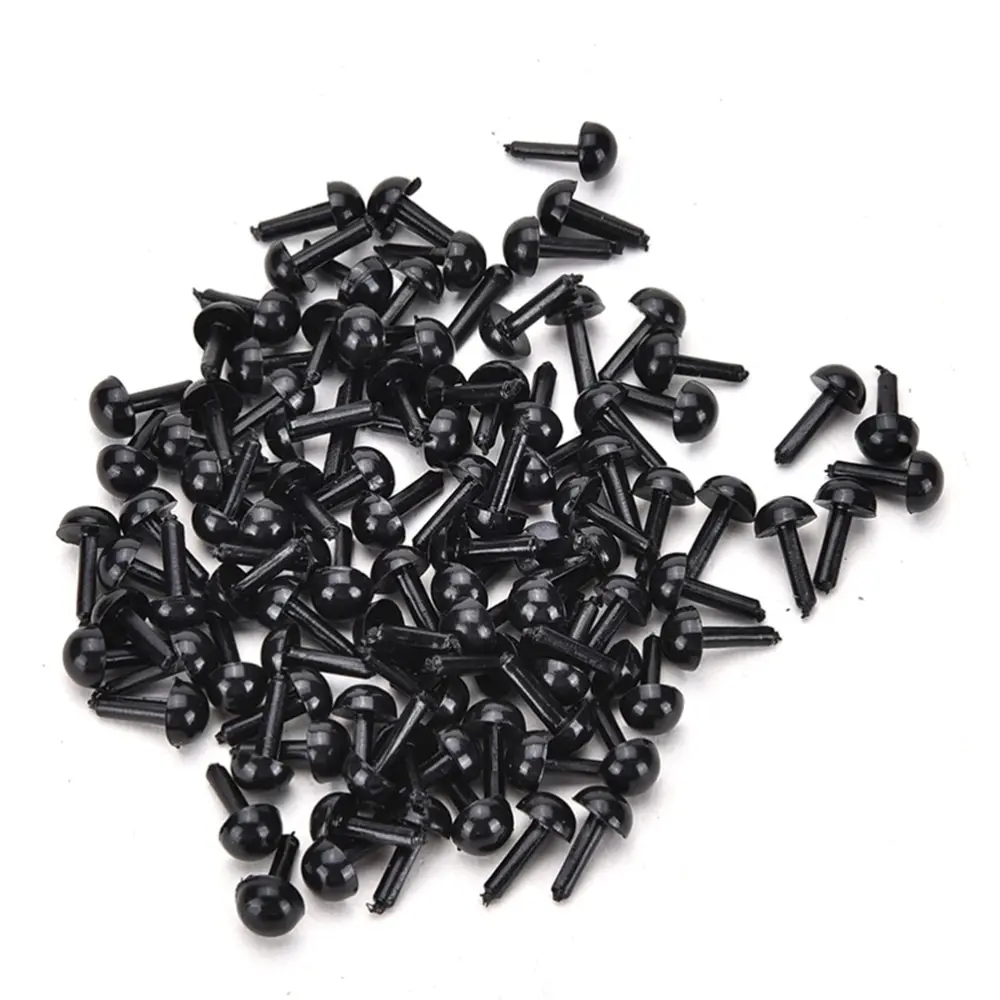 

100 Pcs 3 mm/4 mm/5 mm/6 mm Black Plastic Safety Eyes Toy for Teddy Bear Doll Accessories Animal Making Craft DIY