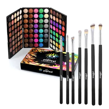 

120 Colors Long-Lasting Eye Makeups Waterproof Eyeshadow Palette 7PCS Brushes Eye Shadow Powder Eyeliner Lip Eyebrow Brush