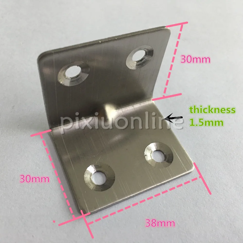 2pcs/pack DS305 Stainless Steel 4holes 30*30*38mm Corner Brackets