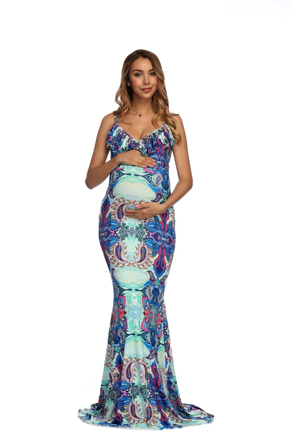 Women Floral Printed Pregnant Dress (9)