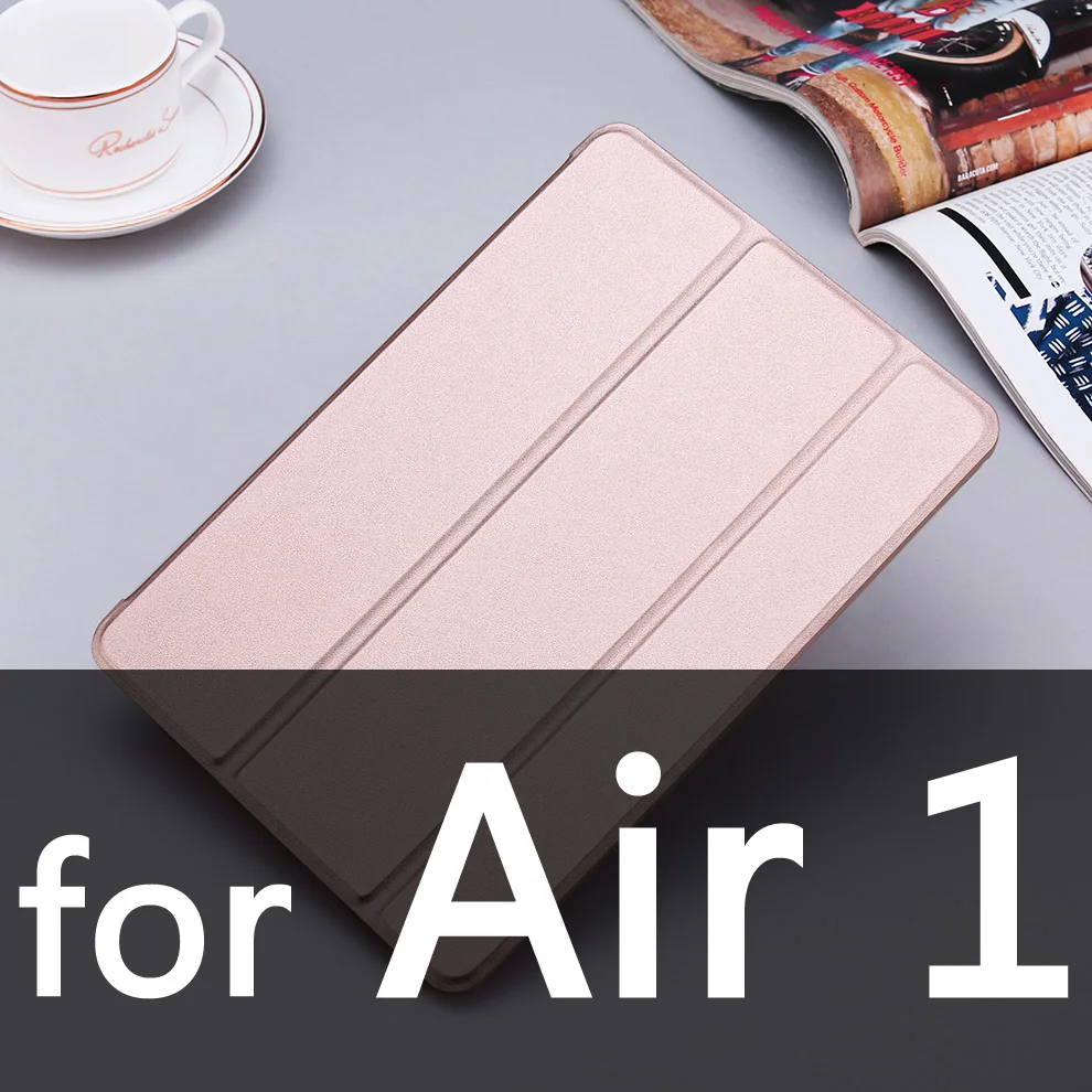 Для iPad Air2 Air1, ZVRUA ура чехол тонкий из искусственной кожи смарт-чехол для Apple iPad Air 1/2 Чехол крепкий стенд Авто Режим сна/Пробуждение - Цвет: Rose Gold For Air 1