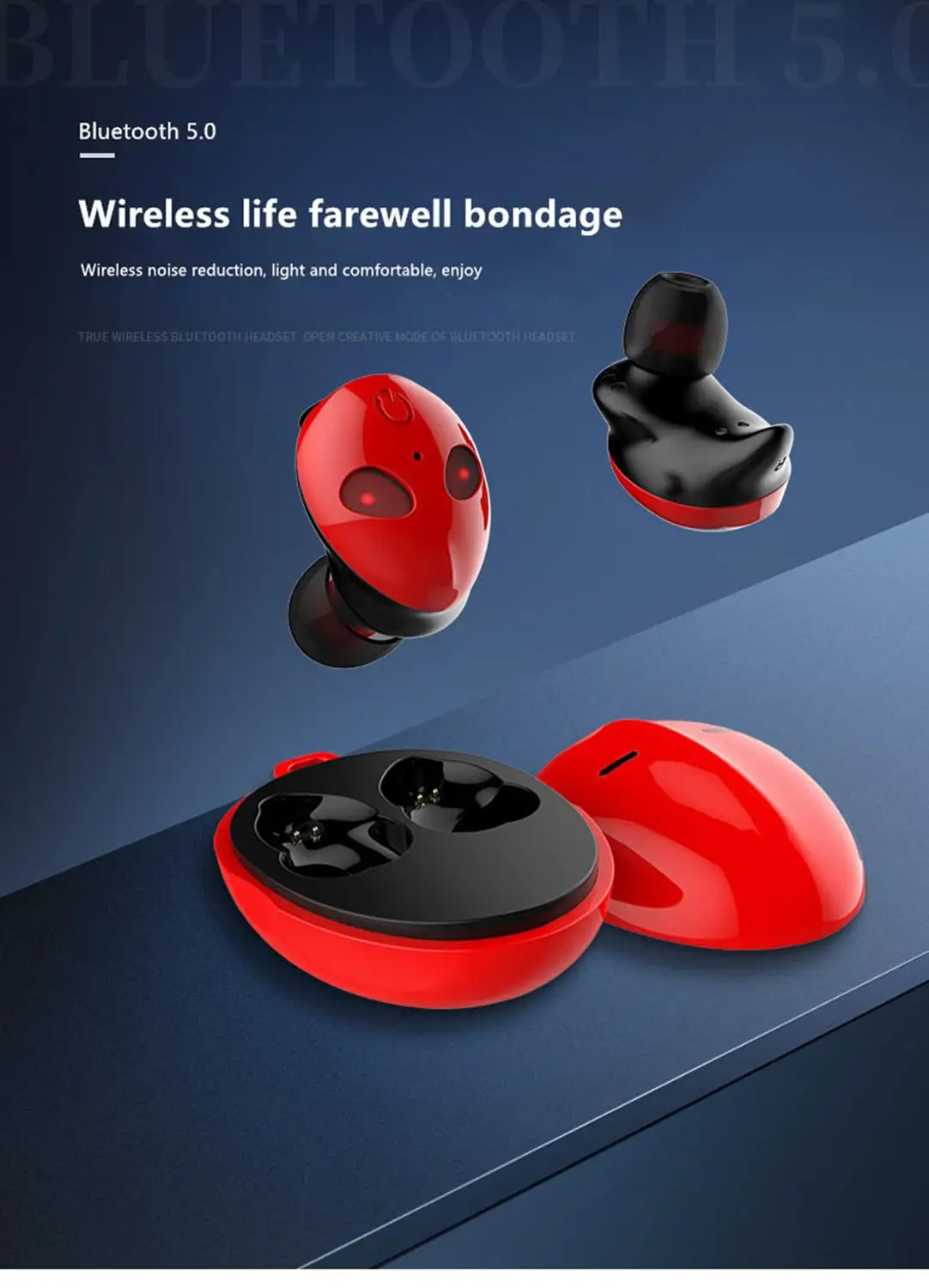 Милые Мультяшные наушники в форме инопланетянина Bluetooth TWS IPX4 водонепроницаемые с