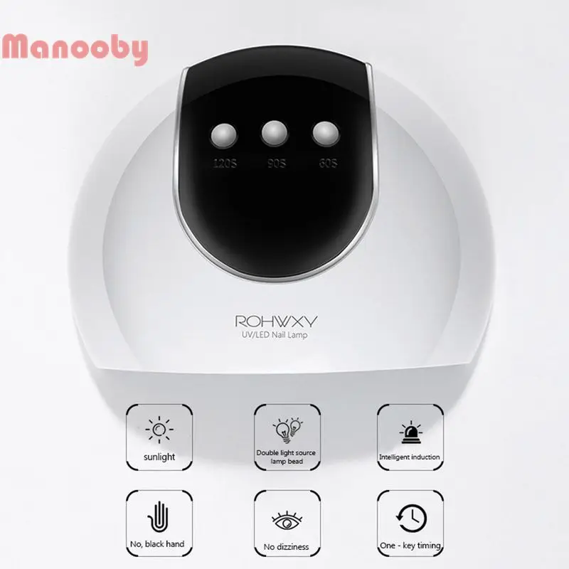 

Manooby Intelligent Phototherapy Machine Led Lamp Light 24W LED UV Baking Lamp Manicure Tool 60/90/120s Timer Nail Lamp