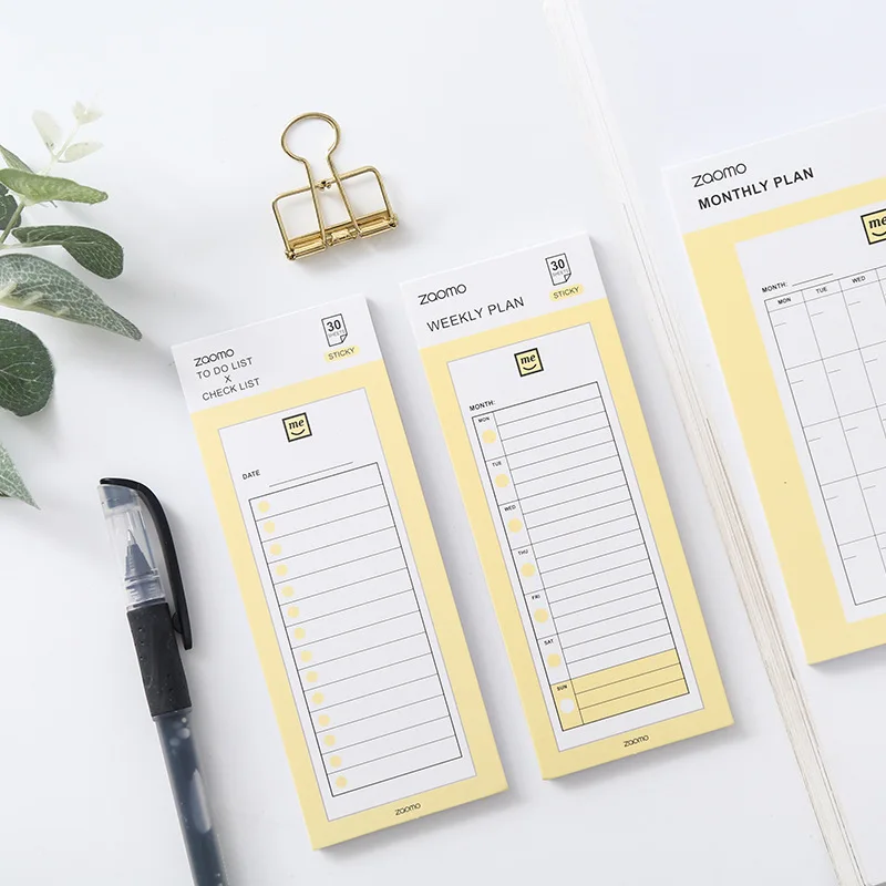 

30 Sheets Month/Weekly Plan/To Do List Check List Sticky Notes Memo Pad Notepad School Office Supplies Stationery