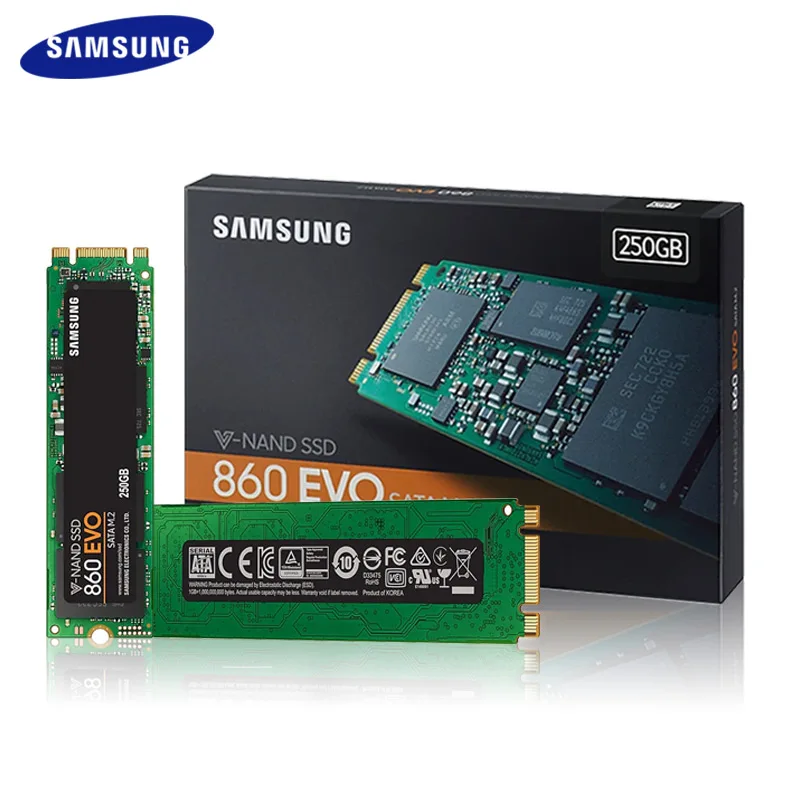 SAMSUNG SSD 860 EVO M.2 2280 SATA 500GB 250GB Внутренний твердотельный диск жесткий диск 1T для ноутбуков настольных ПК MLC