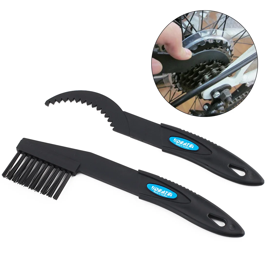 New 2PCS/Set Bicycle Chain Clean Brush Cleaning Bike Cycling Chain Cleaner Scrubber Tool Bicycle