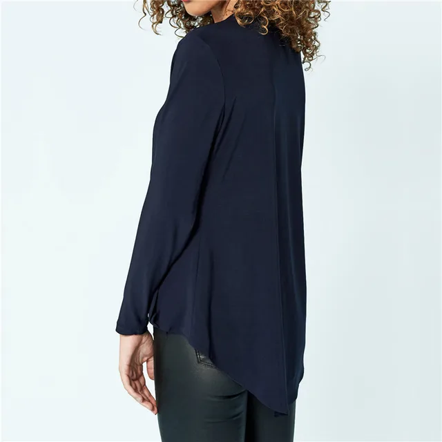 Fashion Women Long Sleeve Solid Blouse. Loose V neck Shirt Ladies Tops 4