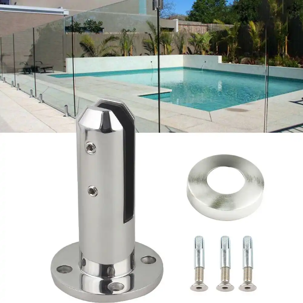 304 Stainless Steel Round/Square Clamp Glass Panel Pool Fence Staircase