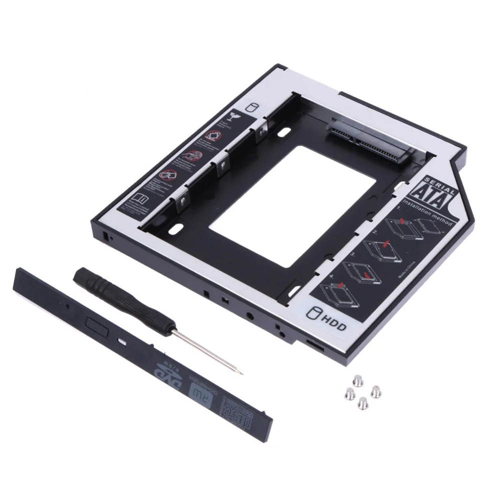

9.5MM Universal Aluminum SATA 3.0 Slim Hard Disk Drive HDD SSD Mounting Bracket for MacBook Pro CD/DVD XXM8