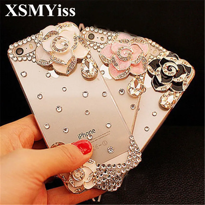 

XSMYiss case For Huawei Honor 8 9 10 20 Lite V10 V20 7X 8X Nova 2 3 4 5 Luxury Bling Rhinestone diamond Flower Soft Back cover