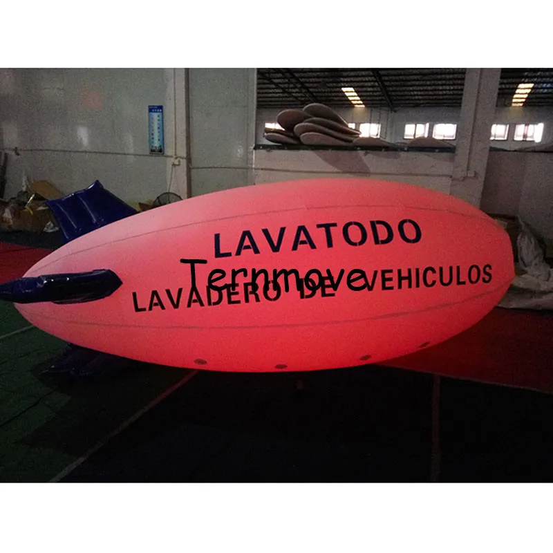 Надувной дирижабль Гелиевый шар со светодиодным светильник дирижабль 4 м/5 м/6 м ПВХ led blimp для рекламы надувной воздушный шар