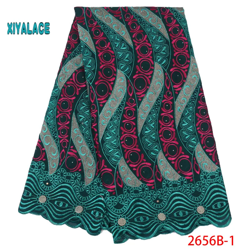 Африканская кружевная ткань, Высококачественная кружевная вуаль, кружевная ткань нового дизайна, швейцарская вуаль, кружевная швейцарская вуаль с камнями, YA2656B-1