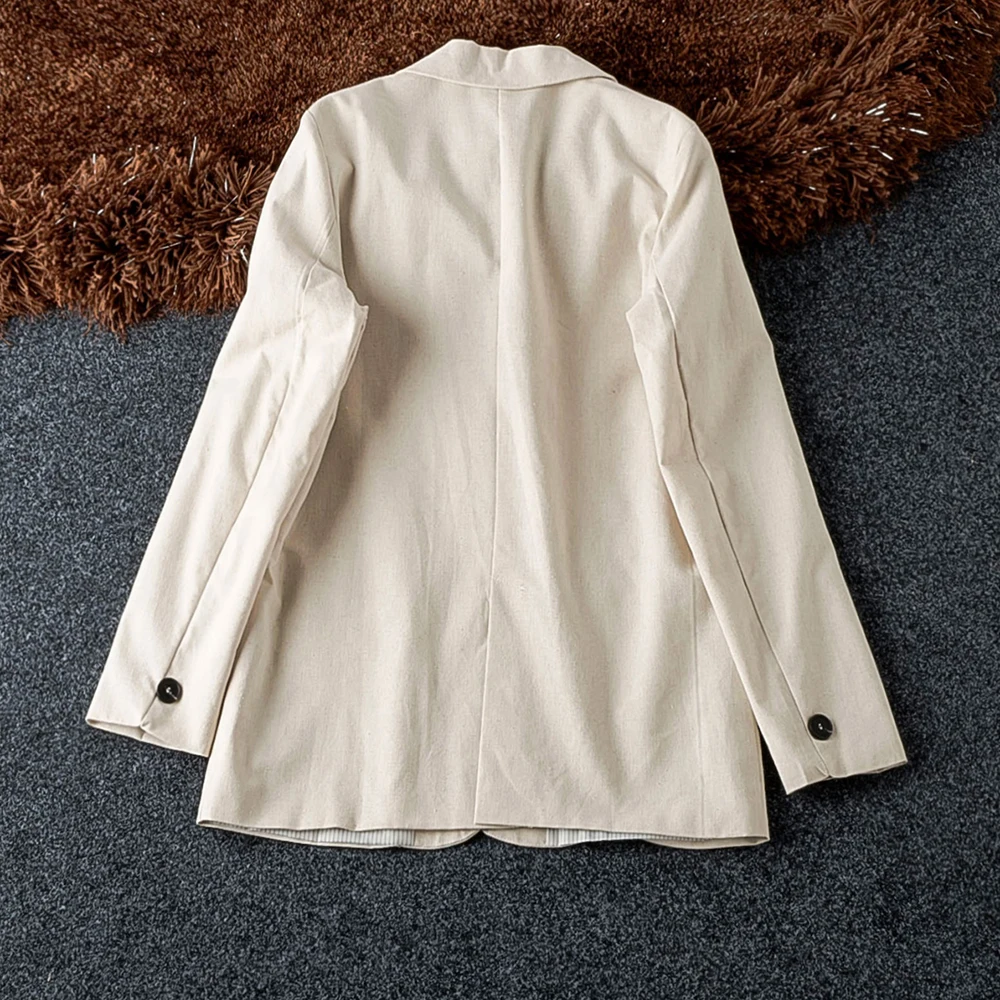 Good Quality Linen Blazer Women 2019 Fall New Sale Suit Jacket For Woman Loose Single Breasted Solid Women Blazers And Jackets