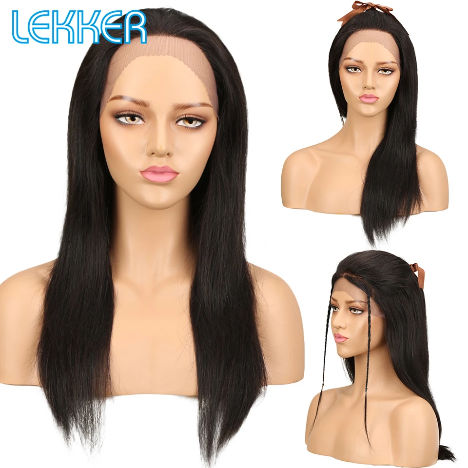 Lekker парики из натуральных волос на кружеве Remy бразильские человеческие волосы парик прямые человеческие волосы парики для женщин Два