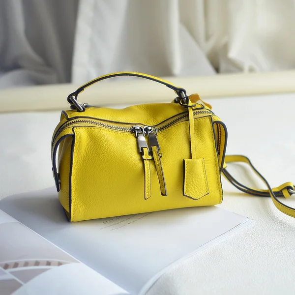

South Korea import head layer cowhide handbag all-match soft real leather fringed Bag Mini crossbody bags