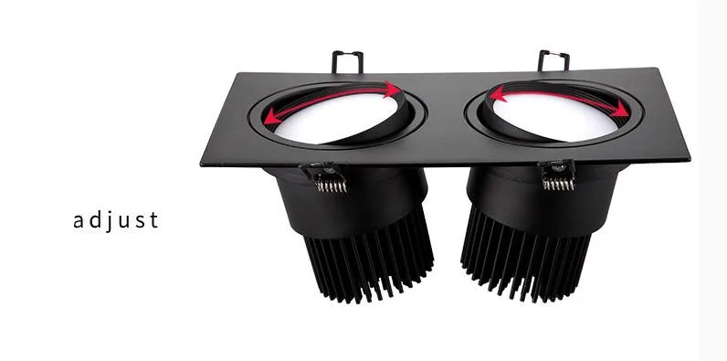 1pcs Energy saving Recessed Double LED Dimmable Downlight COB 7w 9w 12W 24W LED Spot light decoration Ceiling Lamp AC 110V 220V