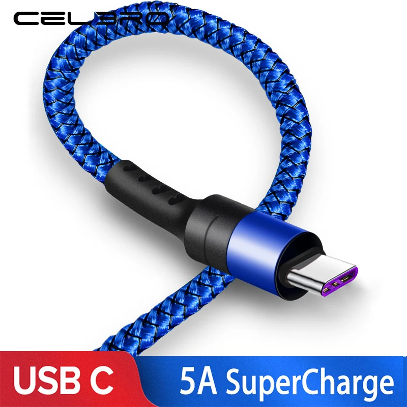 

Usb C 5A Type-C Cable Super Fast Charge for Huawei P30 P20 Lite Mate 20 10 Pro Honor 20 V10 Supercharge FCP SCP Usbc USB-C Cabel