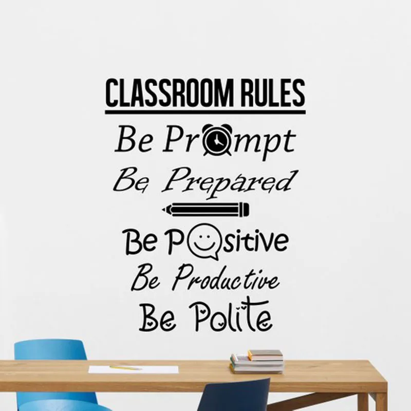 

Classroom Rules Wall Decal Sign Be Positive Poster Education School Quote Teacher Idea Vinyl Sticker Decor Wall Art Mural X52