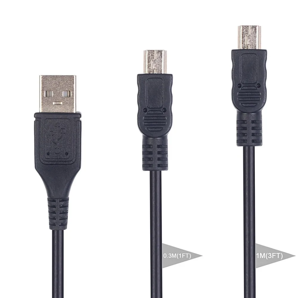 High quality Black Mini USB Cable 30cm 100cm Power Charging Cable for Motorola Mobile Phone