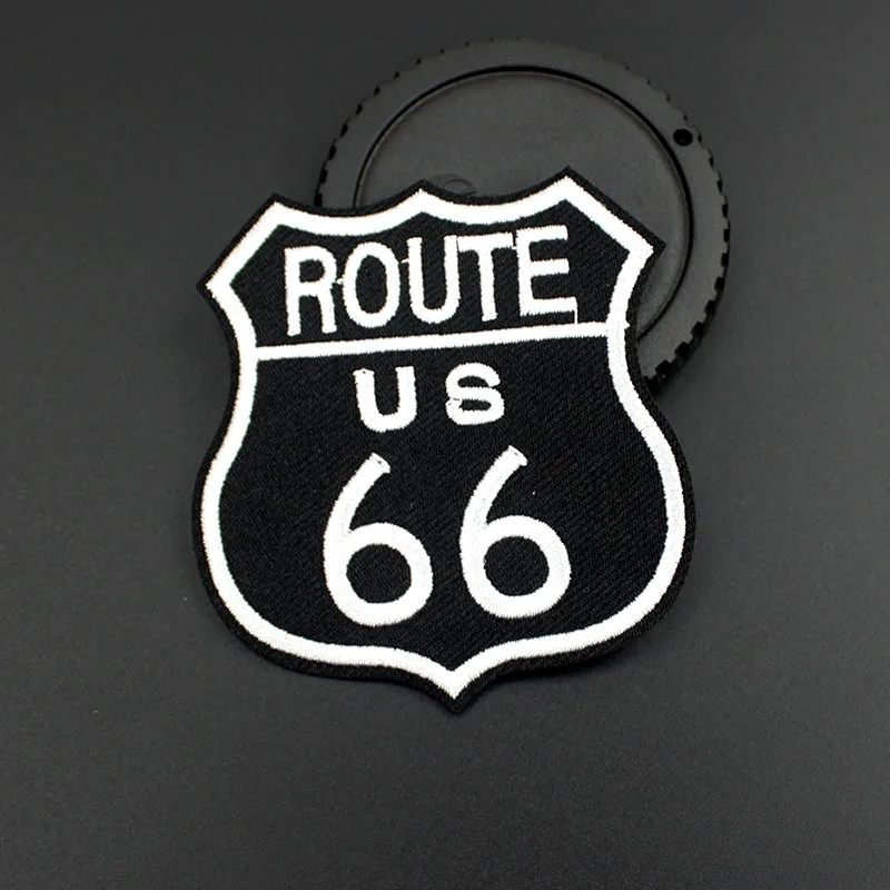 Модный Размер 7,9*7,3 см Route 66 нашивки железные наклейки нашивки на Бейджи для одежды вышитая аппликация для одежды