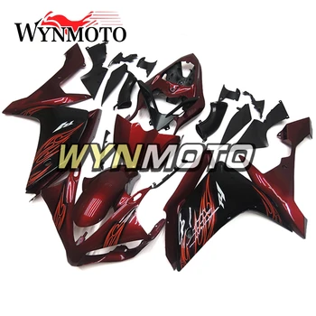 

Complete ABS Plastic Injection Black Red Flame Covers New Motorcycle Fairings For Yamaha YZF R1 Year 2007 2008 Fairing Kit Hulls