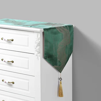 

Chinese Style Tablecloth Flag Shoes Cabinet Cover Bed Runner Home Decoration Simple Color Table Runner