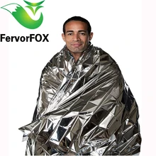 10 шт. 210*130 см водонепроницаемое одеяло для спасения при аварийной ситуации фольгированное тепловое пространство первой помощи Серебряный спасательный занавес открытый