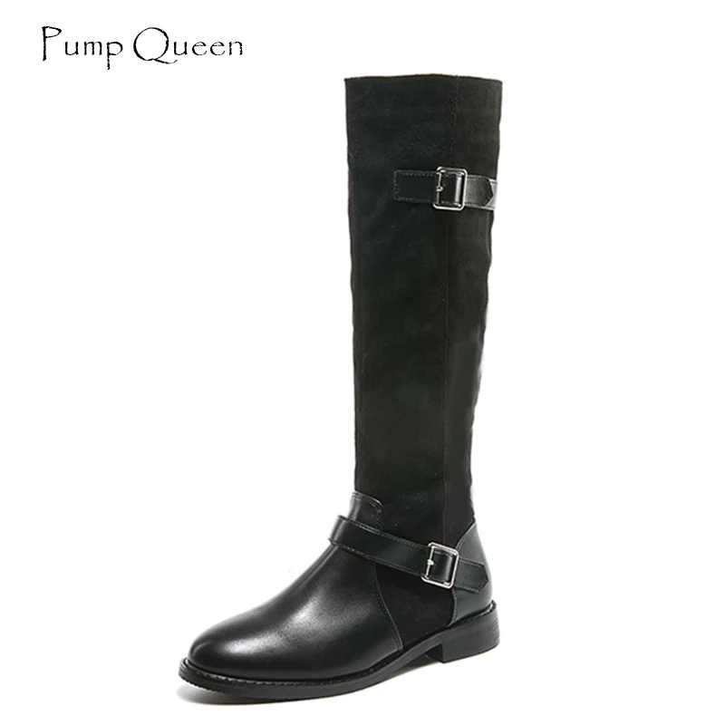 

PumpQueen Shoes Woman Over The Knee Boots 2018 Autumn Winter Thigh High Boots for Women Shoes Zipper Size 40 Zapatillas Mujer