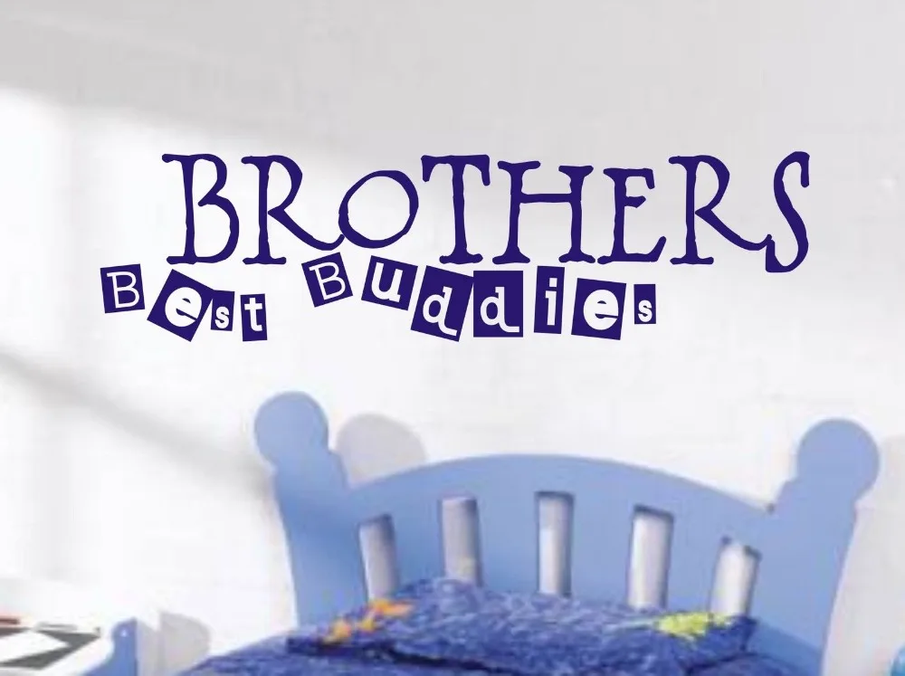 Brothers Best Buddies wall art sticker quote Childrens room / Boys