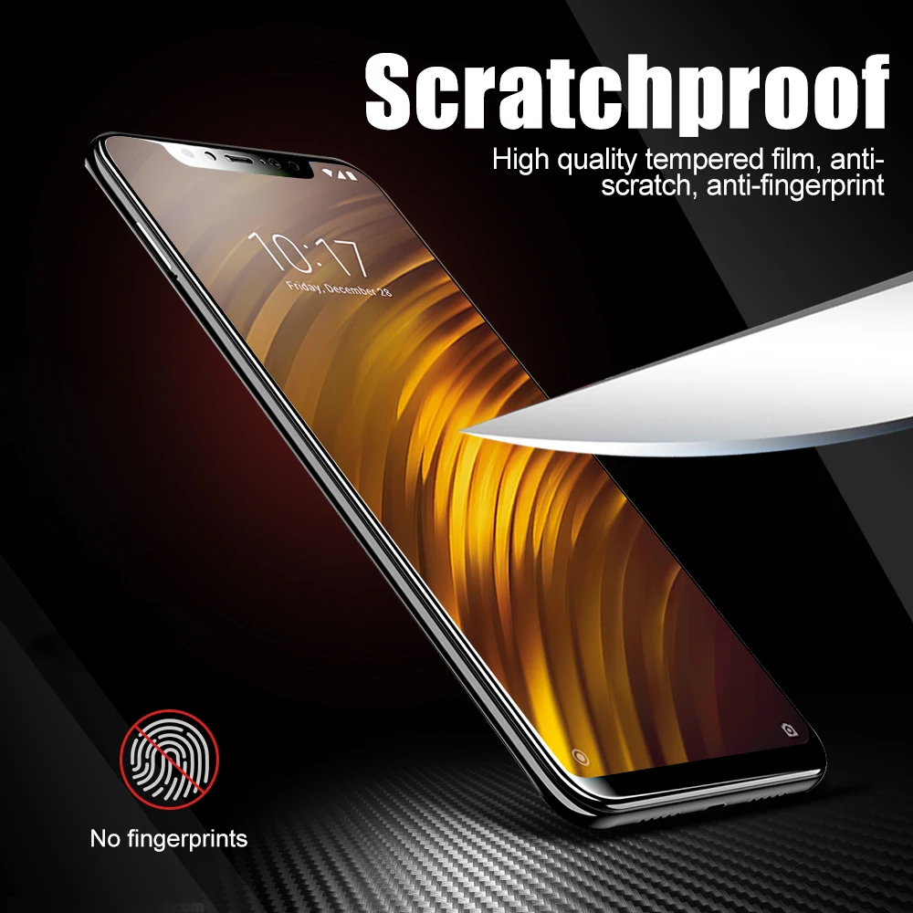Закаленное стекло для Xiaomi Pocophone F1 пленка защита экрана полное покрытие Защитное