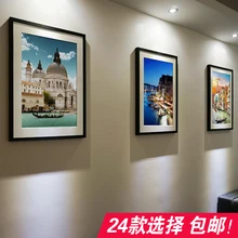 Гостиная декоративная живопись tryptich современный минималистский диван фон Ресторан роспись пейзажи в Венеции