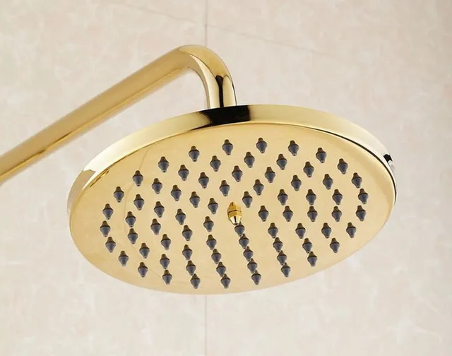 Luxury 8" inch Gold Color Brass Round Shower Heads Rainfall Shower Head