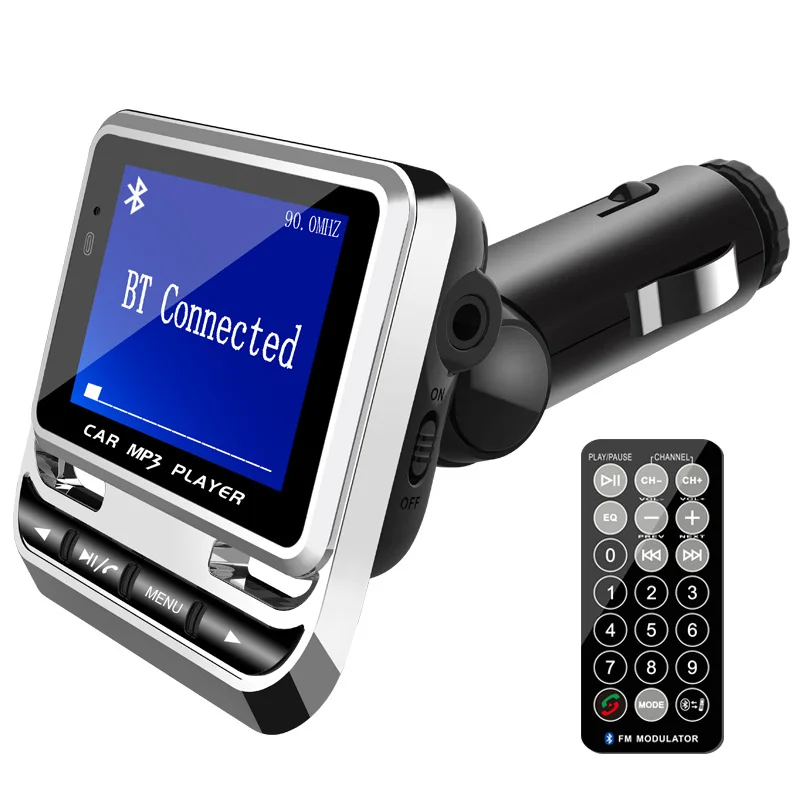 

1.4 Inches LCD Screen Car MP3 Music Player Bluetooth Hands Free Portable Compact FM Transmitter USB Charger With Remote Control