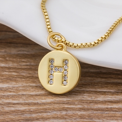 Sale Fashion Tiny Daint  Alphabet Pendants 26 Letters Necklace Gold Color for Women Girls Best Birthday Party Gift