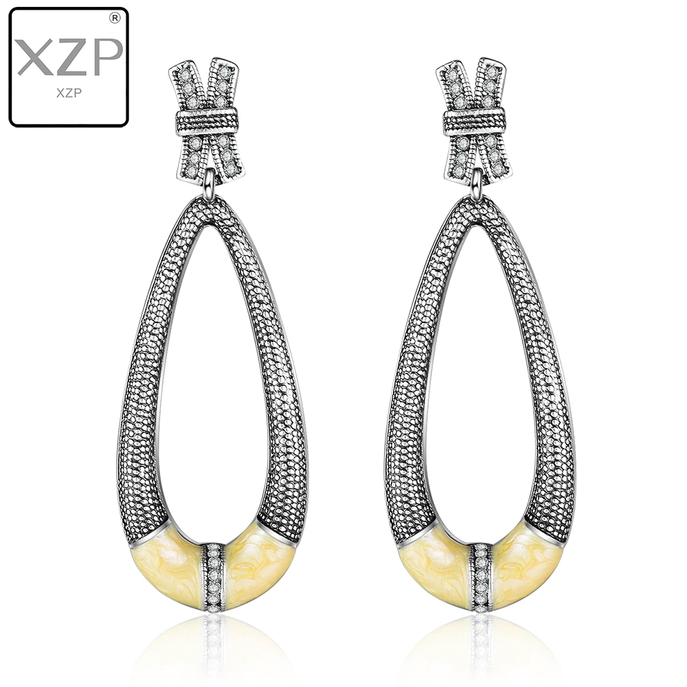 

XZP S925 Sliver Hook Multicolor Austrian Crystal Pave Geometry Insect Wing Colorful Enamel Shell Drop Earrings for Women Girls