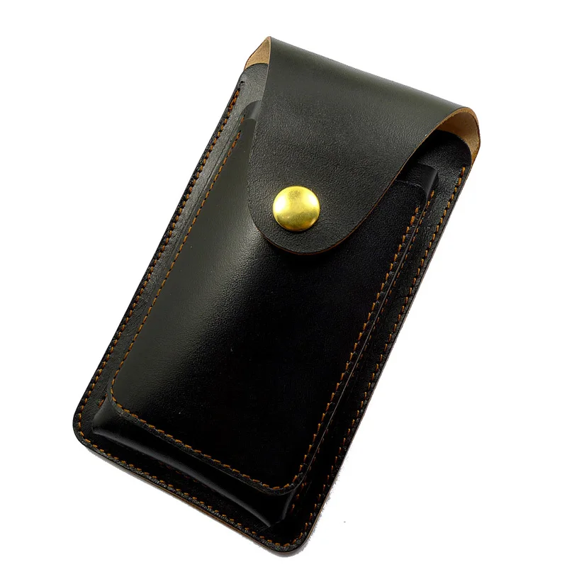 

Hold Two Mobile Phone +4 Cards Multi Feature 5.1 Inch Phone Holster Leather Waist Bag Sansung S5 S6 Wfkd