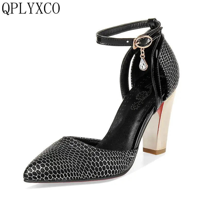 

QPLYXCO Plus Elegant fashion big size 32-43 shoes Woman pointed toe high heels pumps party wedding women shoes Platform B-10