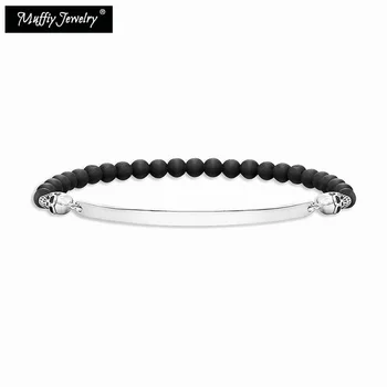 

Black Onyx & Silver Skull Black Bead Bracelets,2017 Super Deals Heart Fashion Gift In Silver,Europe Style Rebel Gift for Men