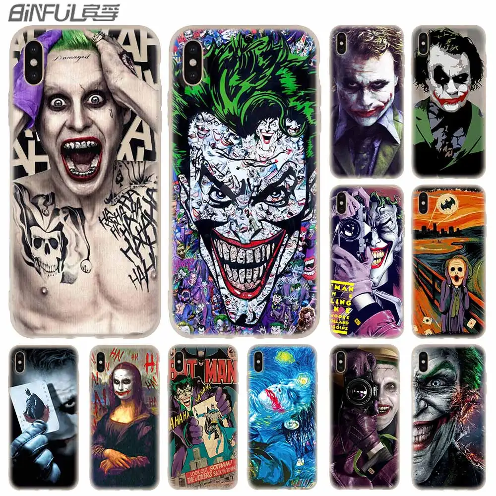 

Cases Silicone soft Cover for iPhone 11 Pro X XS Max XR 6 6S 7 8 Plus 5 4S SE Dc Comics Batman Joker super hero