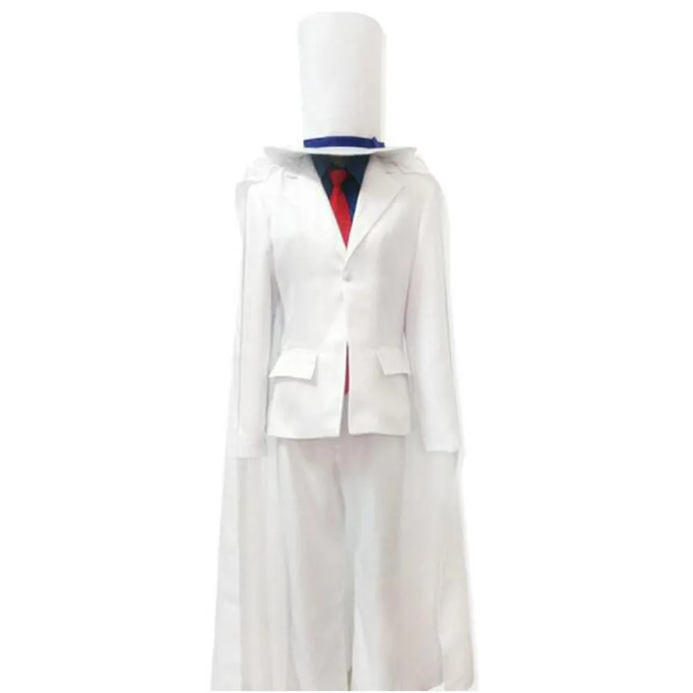 

2018 Case Closed Detective Conan Kaito Kid Gentleman Thief White Suit Cosplay Costume