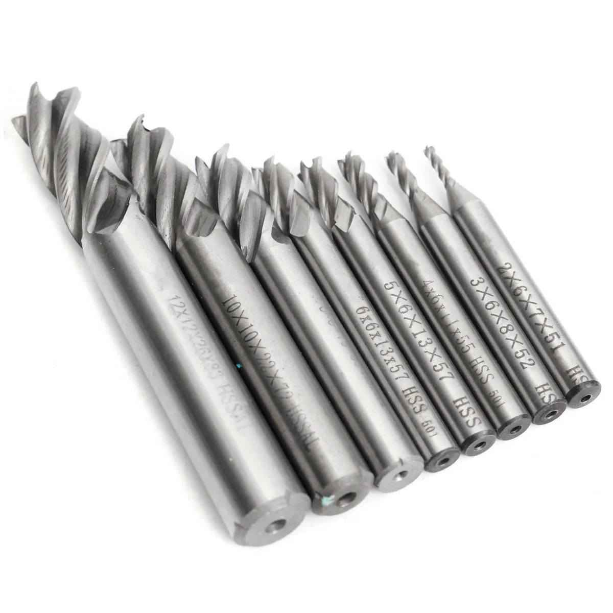 

AYHF-SWT 8PC 4 Flute HSS End Mill CNC Milling Cutter Drill Bit Set 2/3/4/5/6/8/10/12mm