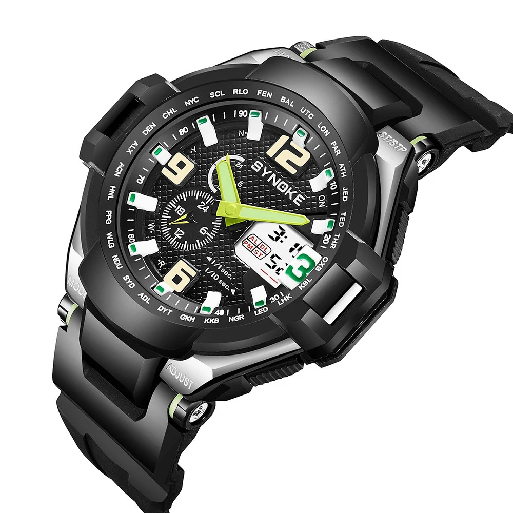 New Fashion Luxury Sport Watch Men Digital LED Waterproof Outdoor  Watches Chrono Countdown Dual Time Wristwatches