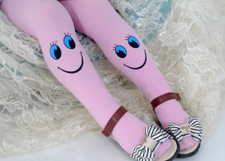 

New Hot Baby Kids Girls Tights Pantyhose Stockings Hot Cartoon Cute Smile Pattern Soft Velvet Ballet Lovely Stocking