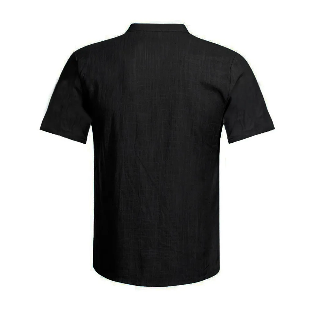 Мужская пляжная рубашка тропическая летняя рубашка Повседневная Свободная хлопковая блуза на пуговицах льняные свободные топы с коротким рукавом Футболка